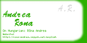 andrea rona business card