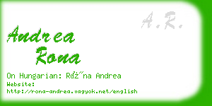 andrea rona business card